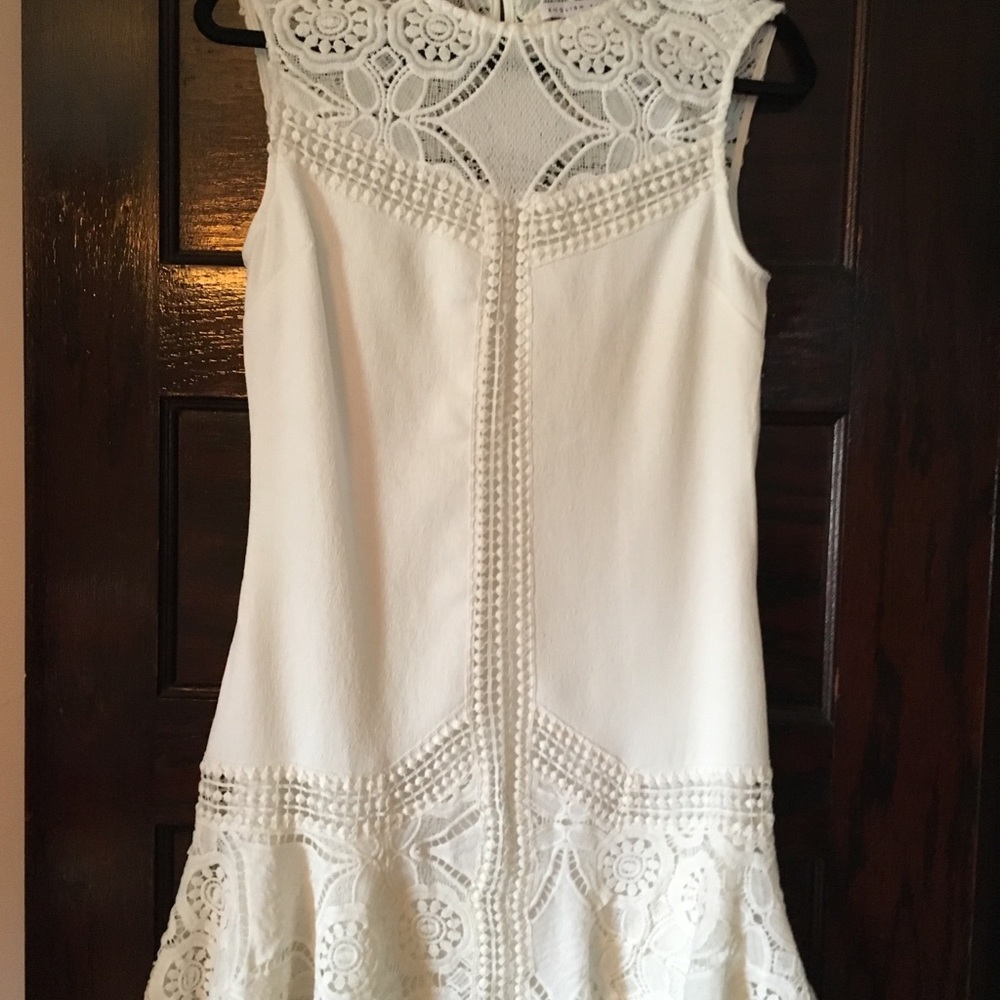 English Factory | Short White Lacey Dress | Size M